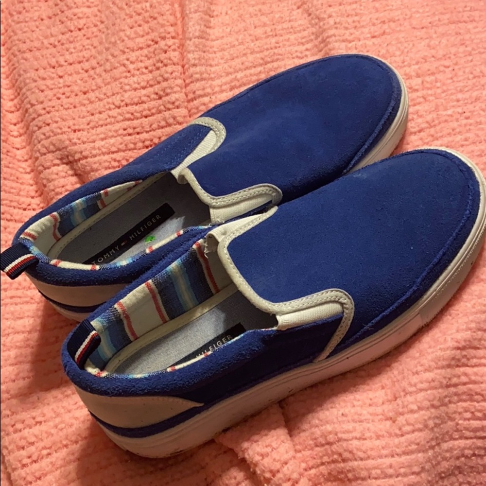 Tommy Hilfiger blue slip on shoes